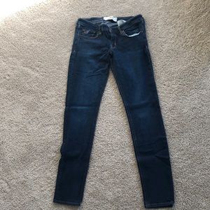 Dark wash skinny Jean.